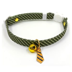 Stripe Cat Collar, Lightweight Cute Adjustable Cat Collar with Tie Pendant
