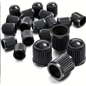 Black PE Tire Valve Cap Set