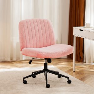Criss Cross Chair Legged, Armless Office Desk Chair with Wheels