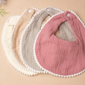 4pcs Solid color girls gauze lace bib Cute baby drool towel Cute Princess accessories Holiday gift