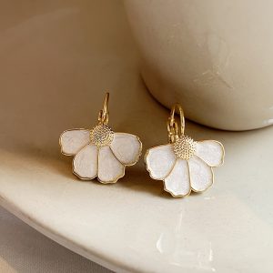 Elegant French Floral Drop Earrings