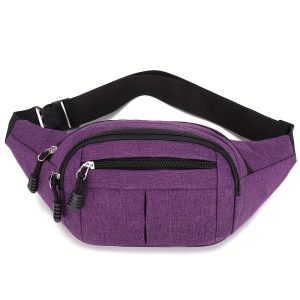 Unisex Nylon Waist Bag with Adjustable Strap & 4-Pocket Design