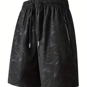 Men's Summer Quick-Dry Sports Shorts with Zipper Pockets