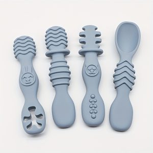 4pcs Silicone Chewing Spoon Set
